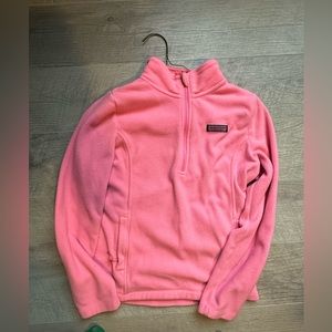 Vineyard Vines Neon Pink Fleece Quarter Zip